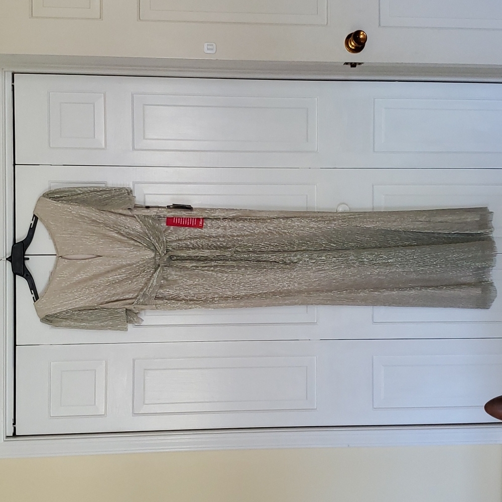 Adrianna Papell long dress Size 16 in soft gold